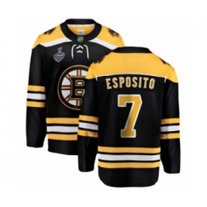 Youth Boston Bruins #7 Phil Esposito Authentic Black Home Fanatics Branded Breakaway 2019 Stanley Cup Final Bound Hockey Jersey