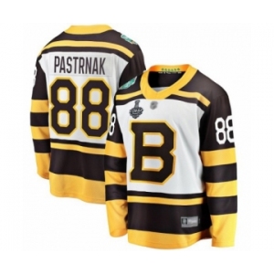 Youth Boston Bruins #88 David Pastrnak White Winter Classic Fanatics Branded Breakaway 2019 Stanley Cup Final Bound Hockey Jersey