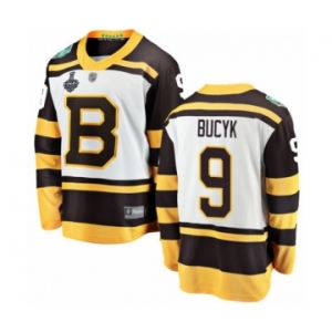 Youth Boston Bruins #9 Johnny Bucyk White Winter Classic Fanatics Branded Breakaway 2019 Stanley Cup Final Bound Hockey Jersey