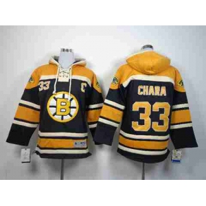 youth nhl jerseys boston bruins #33 chara black-yellow[pullover hooded sweatshirt patch C]