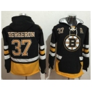 Boston Bruins #37 Patrice Bergeron Black Name & Number Pullover NHL Hoodie