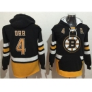 Boston Bruins #4 Bobby Orr Black Name & Number Pullover NHL Hoodie