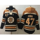 Boston Bruins #47 Torey Krug Black Sawyer Hooded Sweatshirt Stitched NHL Jersey