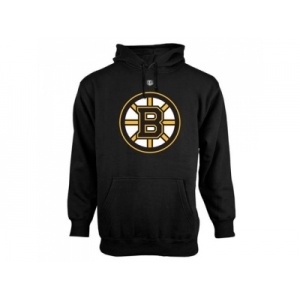 Boston Bruins Black Old Time Hockey Big Logo with Crest Pullover Hoodie