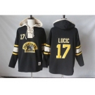 Men's Boston Bruins #17 Milan Lucic Black Sawyer Hooded Sweatshirt Stitched NHL Jersey