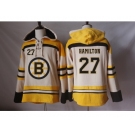 Men's Boston Bruins #27 Dougie Hamilton Cream Sawyer Hooded Sweatshirt Stitched NHL Jersey