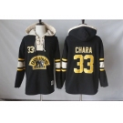 Men's Boston Bruins #33 Zdeno Chara Black Sawyer Hooded Sweatshirt Stitched NHL Jersey