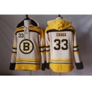 Men's Boston Bruins #33 Zdeno Chara Cream Sawyer Hooded Sweatshirt Stitched NHL Jersey