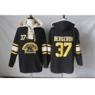 Men's Boston Bruins #37 Patrice Bergeron Black Sawyer Hooded Sweatshirt Stitched NHL Jersey