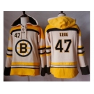 Men's Boston Bruins #47 Torey Krug Cream Sawyer Hooded Sweatshirt Stitched NHL Jersey