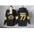 Men's Boston Bruins #77 Ray Bourque Black Sawyer Hooded Sweatshirt Stitched NHL Jersey