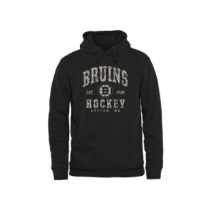 Men's Boston Bruins Black Camo Stack Pullover Hoodie