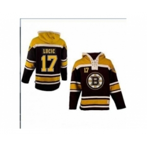 nhl jerseys boston bruins #17 lucic black-yellow[pullover hooded sweatshirt]