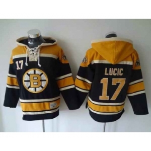 nhl jerseys boston bruins #17 lucic dk.blue-yellow[pullover hooded sweatshirt]