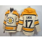 nhl jerseys boston bruins #17 lucic yellow-cream[pullover hooded sweatshirt]