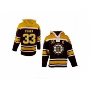 nhl jerseys boston bruins #33 chara black-yellow[pullover hooded sweatshirt patch C]