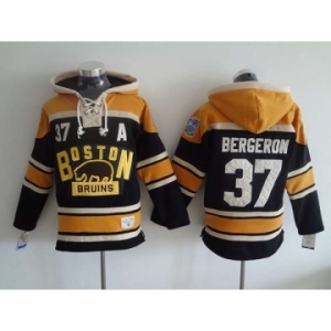 nhl jerseys boston bruins #37 bergeron black-yellow[pullover hooded sweatshirt][patch A 2016 new]