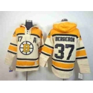 nhl jerseys boston bruins #37 bergeron yellow-cream[pullover hooded sweatshirt] [patch A]