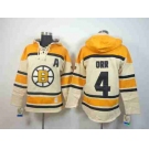 nhl jerseys boston bruins #4 orr yellow-cream[pullover hooded sweatshirt] [patch A]