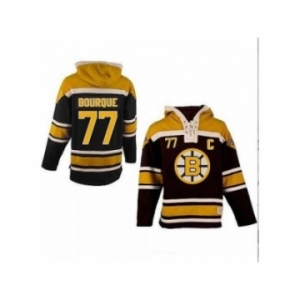 nhl jerseys boston bruins #77 bourque black-yellow[pullover hooded sweatshirt patch C]