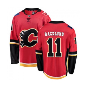 Calgary Flames #11 Mikael Backlund Fanatics Branded Red Home Breakaway Hockey Jersey