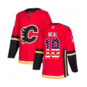 Calgary Flames #18 James Neal Authentic Red USA Flag Fashion Hockey Jersey