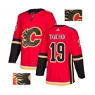 Calgary Flames #19 Matthew Tkachuk Authentic Red Fashion Gold Hockey Jersey