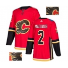 Calgary Flames #2 Al MacInnis Authentic Red Fashion Gold Hockey Jersey