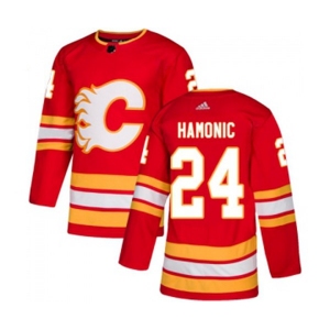 Calgary Flames #24 Travis Hamonic Authentic Red Alternate Hockey Jersey