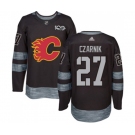 Calgary Flames #27 Austin Czarnik Authentic Black 1917-2017 100th Anniversary Hockey Jersey
