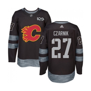 Calgary Flames #27 Austin Czarnik Authentic Black 1917-2017 100th Anniversary Hockey Jersey