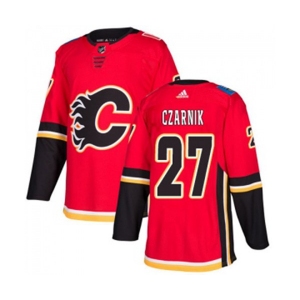 Calgary Flames #27 Austin Czarnik Authentic Red Home Hockey Jersey
