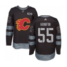 Calgary Flames #55 Noah Hanifin Authentic Black 1917-2017 100th Anniversary Hockey Jersey
