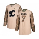 Calgary Flames #7 TJ Brodie Authentic Camo Veterans Day Practice Hockey Jersey