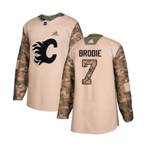 Calgary Flames #7 TJ Brodie Authentic Camo Veterans Day Practice Hockey Jersey
