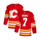 Calgary Flames #7 TJ Brodie Authentic Red Alternate Hockey Jersey