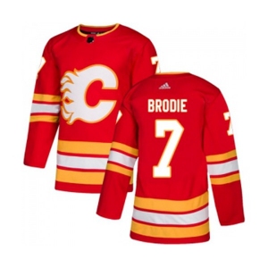 Calgary Flames #7 TJ Brodie Authentic Red Alternate Hockey Jersey