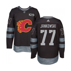 Calgary Flames #77 Mark Jankowski Authentic Black 1917-2017 100th Anniversary Hockey Jersey