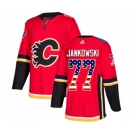 Calgary Flames #77 Mark Jankowski Authentic Red USA Flag Fashion Hockey Jersey