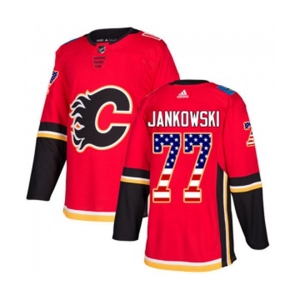 Calgary Flames #77 Mark Jankowski Authentic Red USA Flag Fashion Hockey Jersey
