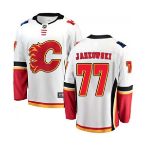 Calgary Flames #77 Mark Jankowski Authentic White Away Fanatics Branded Breakaway Hockey Jersey