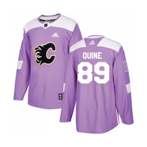 Calgary Flames #89 Alan Quine Authentic Purple Fights Cancer Practice Hockey Jersey