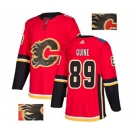 Calgary Flames #89 Alan Quine Authentic Red Fashion Gold Hockey Jersey