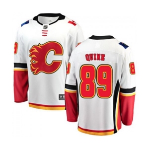Calgary Flames #89 Alan Quine Authentic White Away Fanatics Branded Breakaway Hockey Jersey