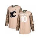 Men Adidas Calgary Flames #10 Gary Roberts Camo Authentic 2017 Veterans Day Stitched NHL Jersey