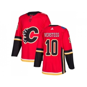 Men Adidas Calgary Flames #10 Kris Versteeg Red Home Authentic Stitched NHL Jersey