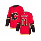 Men Adidas Calgary Flames #11 Mikael Backlund Red Home Authentic Stitched NHL Jersey