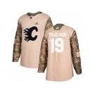 Men Adidas Calgary Flames #19 Matthew Tkachuk Camo Authentic 2017 Veterans Day Stitched NHL Jersey