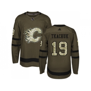 Men Adidas Calgary Flames #19 Matthew Tkachuk Green Salute to Service Stitched NHL Jersey