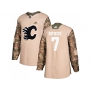Men Adidas Calgary Flames #7 TJ Brodie Camo Authentic 2017 Veterans Day Stitched NHL Jersey